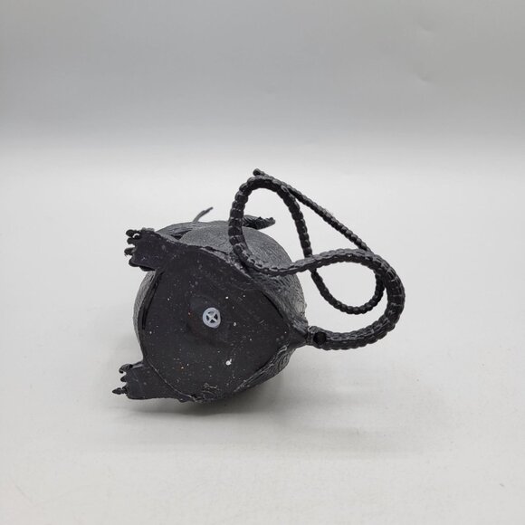 Black Plastic Rat Red Eyes Halloween Decor Standing Long Creepy Tail Squeaker - Picture 5 of 5